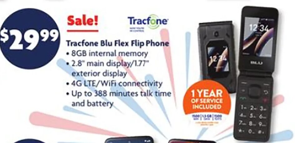 Tracfone Blu Flex Flip Phone