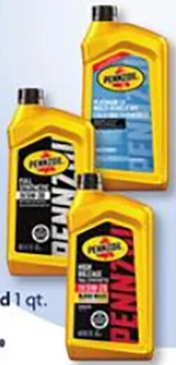 Pennzoil Full Synthetic, High Mileage Full Synthetic Motor Oil, or Automatic Transmission Fluid