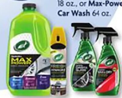 Turtle Wax Dash & Glass or Wax & Dry, Interior Multi-Purpose Cleaner, or Max-Power Car Wash