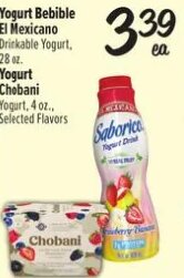 Yogurt Bebible El Mexicano / Chobani at Fiesta Mart