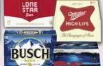 Busch, Bud Ice, Miller High Life o Lone Star at Fiesta Mart