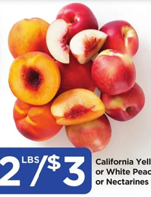 California Yellow or White Peaches or Nectarines