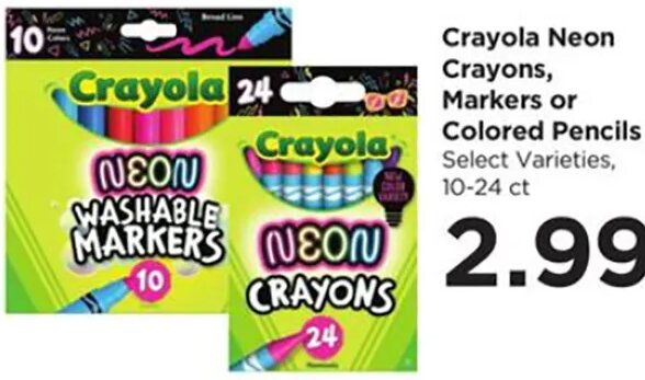 Crayola Neon Crayons, Markers or Colored Pencils