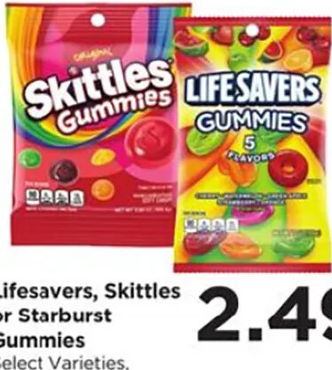 Lifesavers, Skittles or Starburst Gummies at Food 4 Less