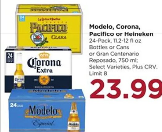 Modelo, Corona, Pacifico or Heineken