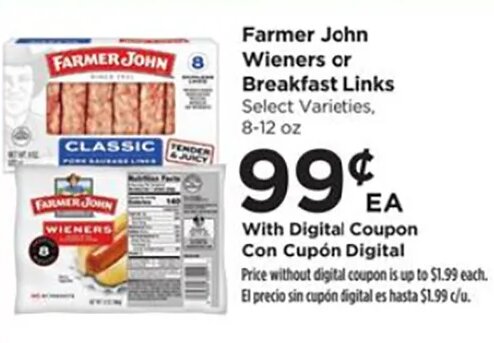 Farmer John Wieners or Breakfast Links