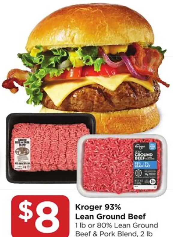 Kroger 93% Lean Ground Beef at Food 4 Less
