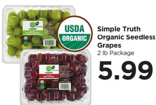Simple Truth Organic Seedless Grapes at Food 4 Less