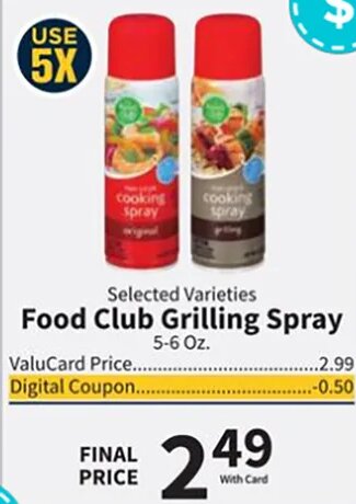Food Club Grilling Spray