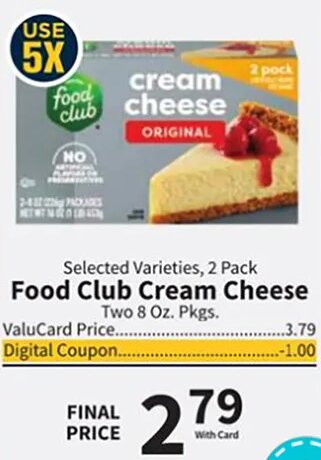 Food Club Cream Cheese