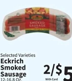 Eckrich Smoked Sausage at Food City