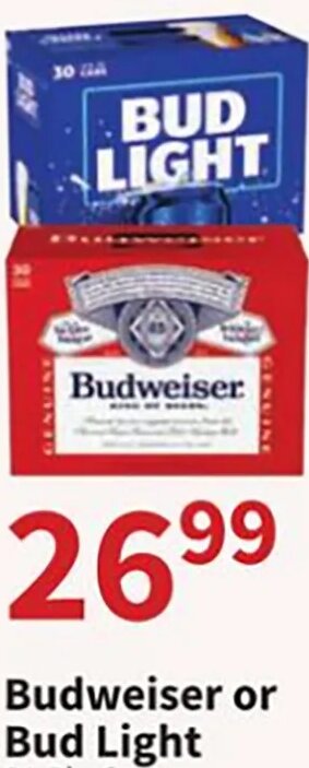 Budweiser or Bud Light at Food City
