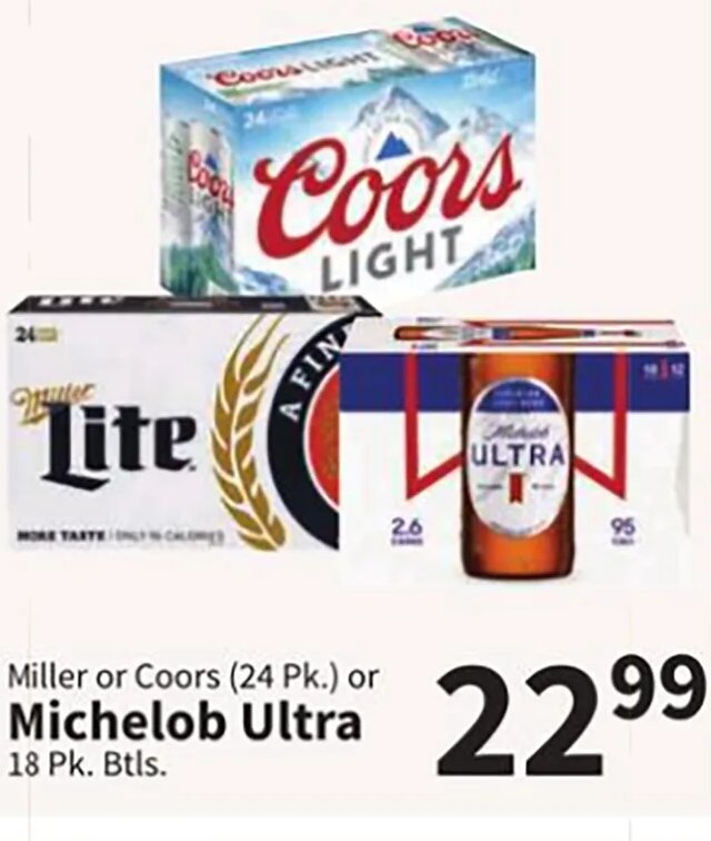 Miller or Coors or Michelob Ultra at Food City