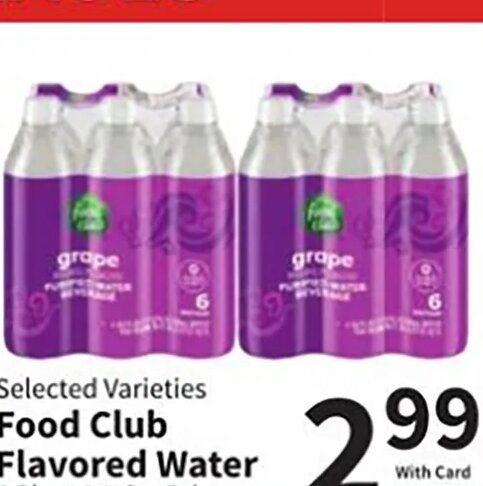 Food Club Flavored Water at Food City