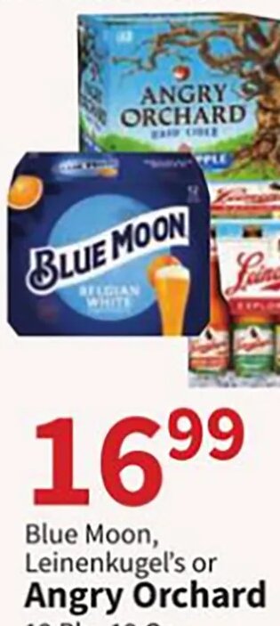 Blue Moon, Leinenkugel's or Angry Orchard at Food City