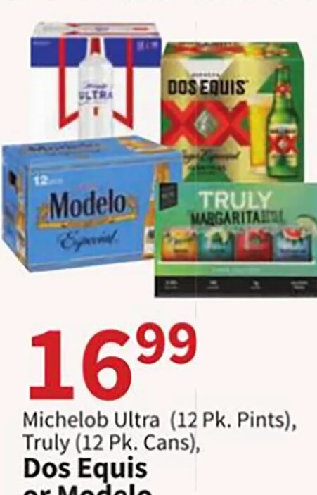 Michelob Ultra, Truly, Dos Equis or Modelo at Food City