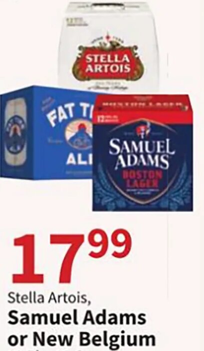 Stella Artois, Samuel Adams or New Belgium at Food City