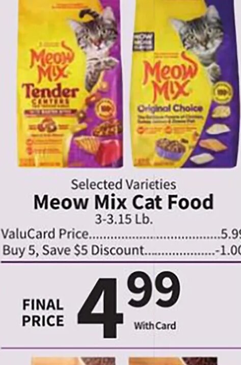 Meow Mix Cat Food at Food City