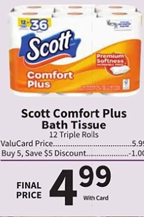 Scott Comfort Plus Bath Tissue at Food City