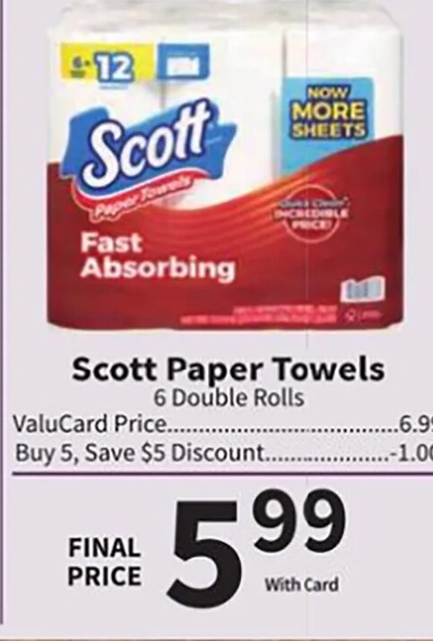 Scott Paper Towels at Food City