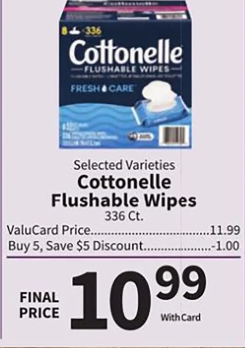 Cottonelle Flushable Wipes at Food City
