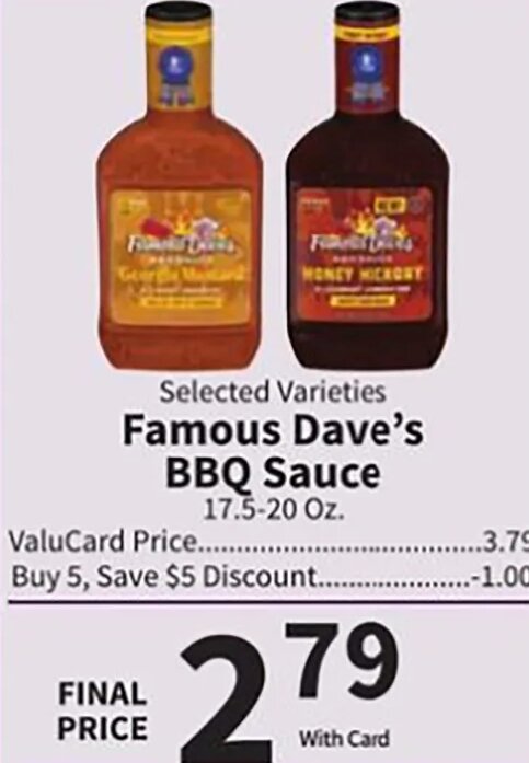 Famous Dave's BBQ Sauce at Food City