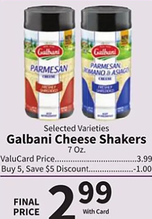 Galbani Cheese Shakers at Food City