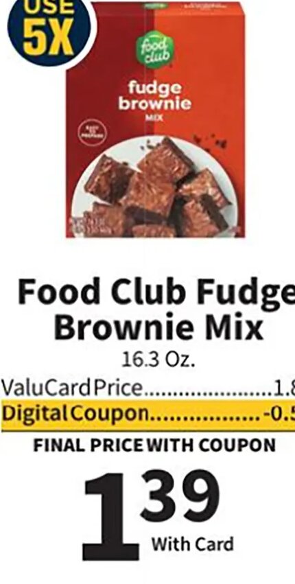 Food Club Fudge Brownie Mix