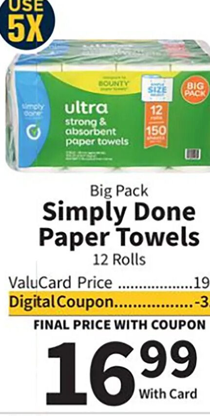 Simply Done Paper Towels at Food City