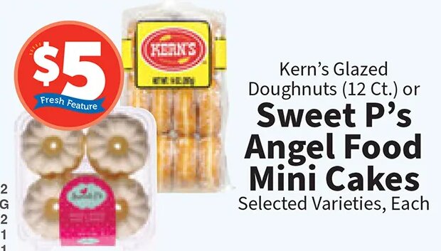 Kern's Glazed Doughnuts or Sweet P's Angel Food Mini Cakes