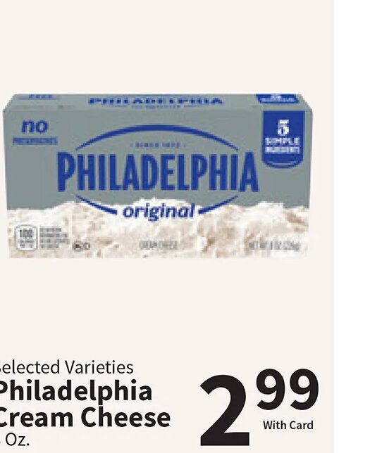 Philadelphia Cream Cheese at Food City