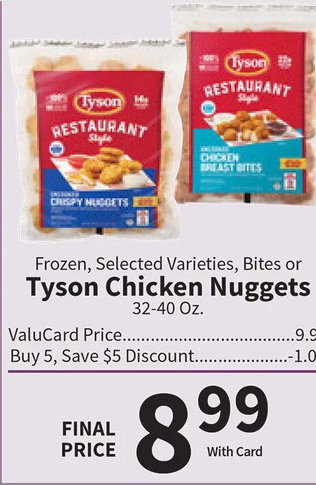 Tyson Chicken Nuggets at Food City