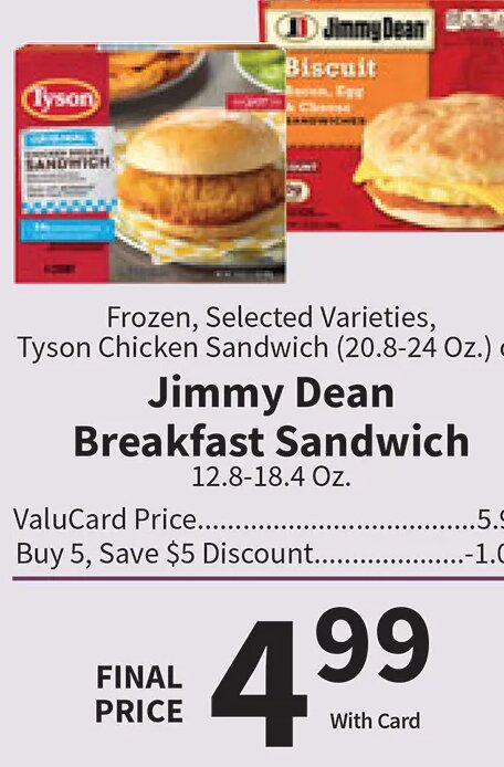 Jimmy Dean Breakfast Sandwich at Food City