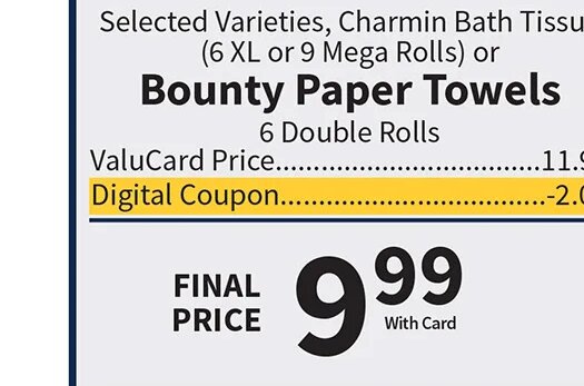 Bounty Paper Towels at Food City