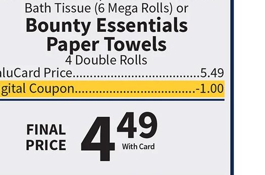 Bounty Essentials Paper Towels at Food City