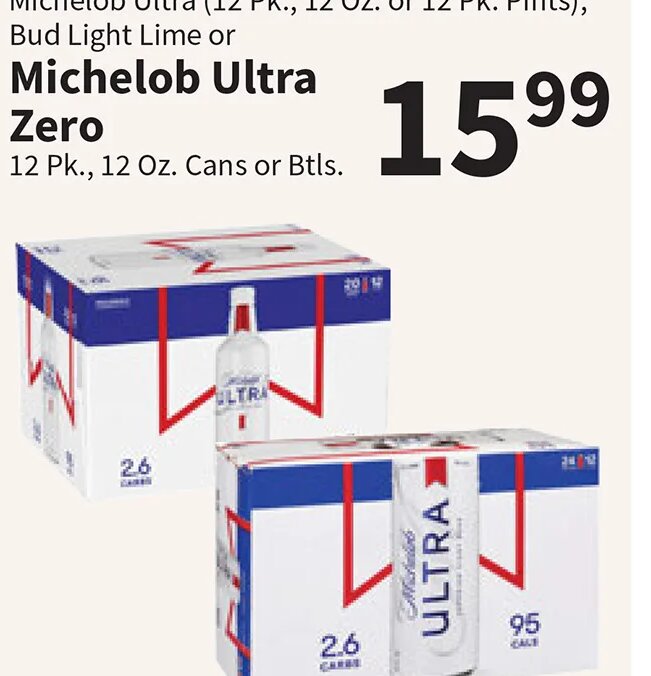 Michelob Ultra Zero at Food City