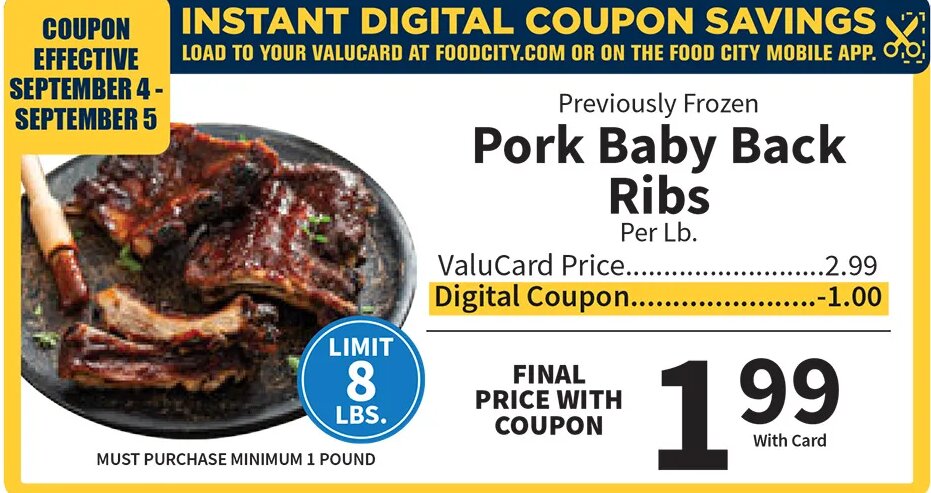 Pork Baby Back Ribs at Food City