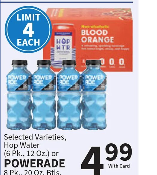 Hop Water or POWERADE at Food City