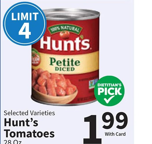 Hunt’s Tomatoes at Food City