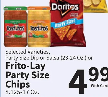 Frito-Lay Party Size Chips at Food City
