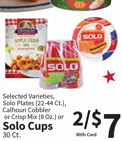 Solo Cups, Calhoun Cobbler or Crisp Mix