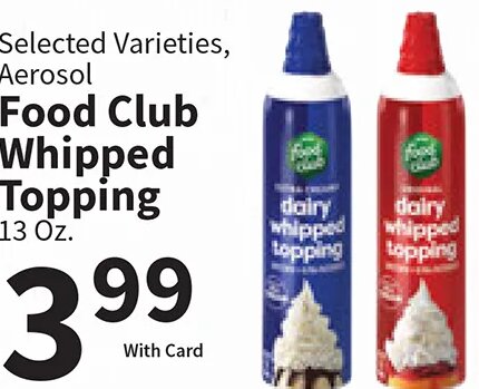 Food Club Whipped Topping
