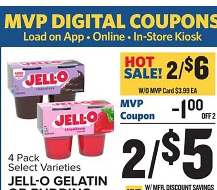 JELL-O GELATIN OR PUDDING