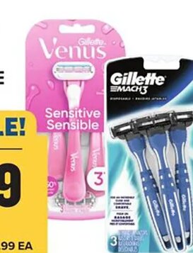 GILLETTE OR VENUS DISPOSABLE RAZORS