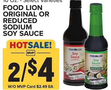 FOOD LION ORIGINAL OR REDUCED SODIUM SOY SAUCE