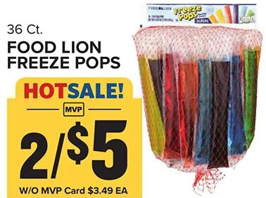 FOOD LION FREEZE POPS