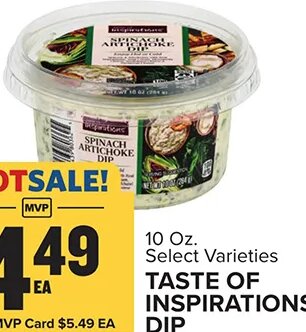 TASTE OF INSPIRATIONS SPINACH ARTICHOKE DIP