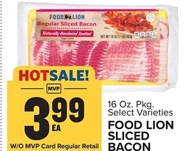 Food Lion Regular Sliced Bacon at Food Lion
