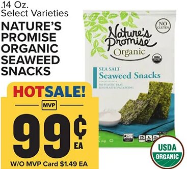 NATURE'S PROMISE ORGANIC SEAWEED SNACKS