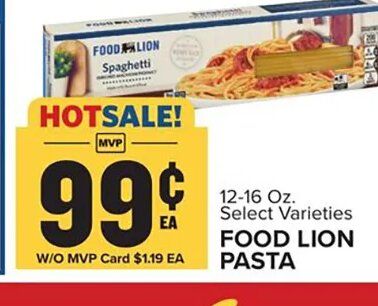 FOOD LION PASTA